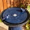 Glitzhome® 24.75" LED Cobalt Blue Twist Ceramic Birdbath Outdoor Floor Fountain